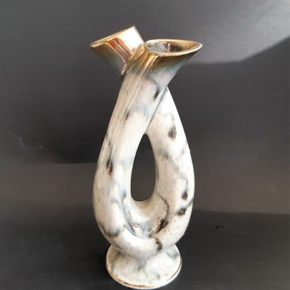 COPY - VTG Pottery MCM Germany Twin Vase Double Neck Keramic Retro Bud Flower V… - Picture 6 of 10